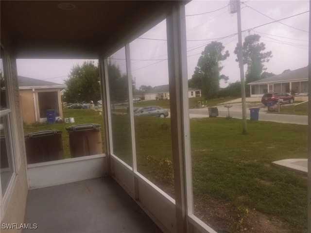 view of unfurnished sunroom