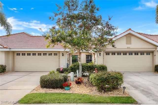 view of front of home with a garage