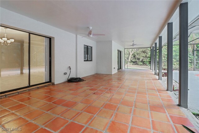 view of patio with ceiling fan