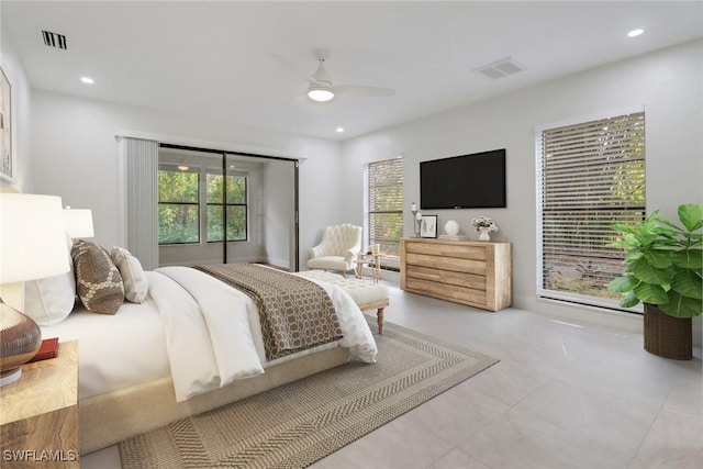 bedroom with ceiling fan