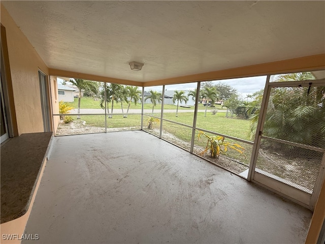 view of unfurnished sunroom