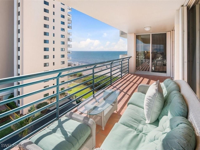 balcony with a water view