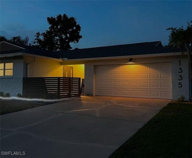 ranch-style house with a garage