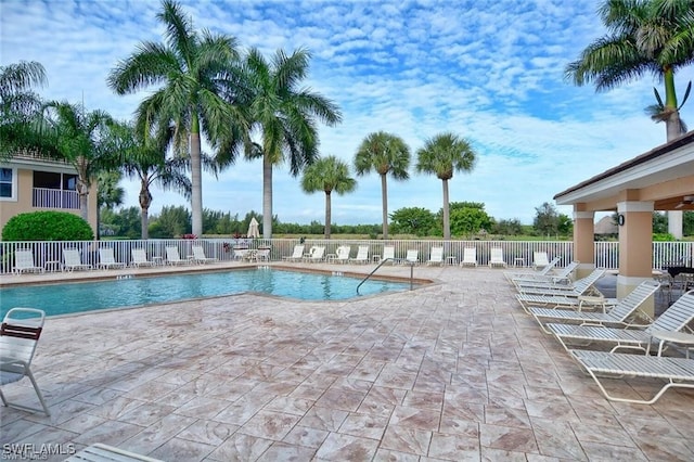 view of pool with a patio