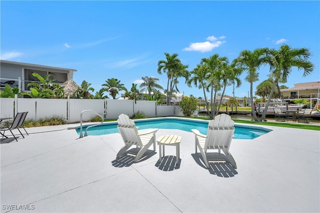 view of pool featuring a patio area