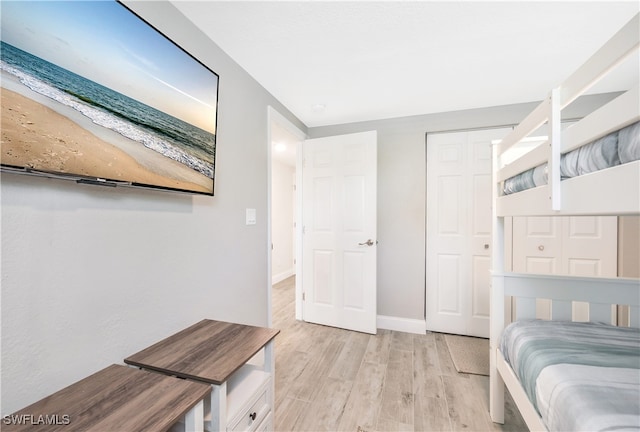 bedroom featuring light hardwood / wood-style floors