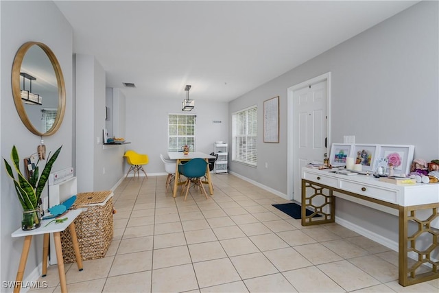 view of tiled dining area