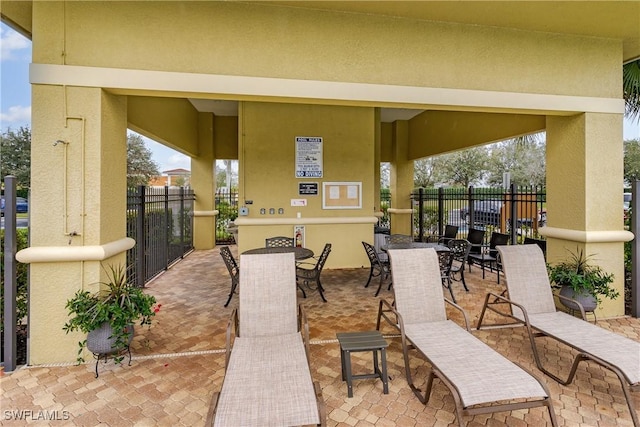 view of patio / terrace with a gazebo