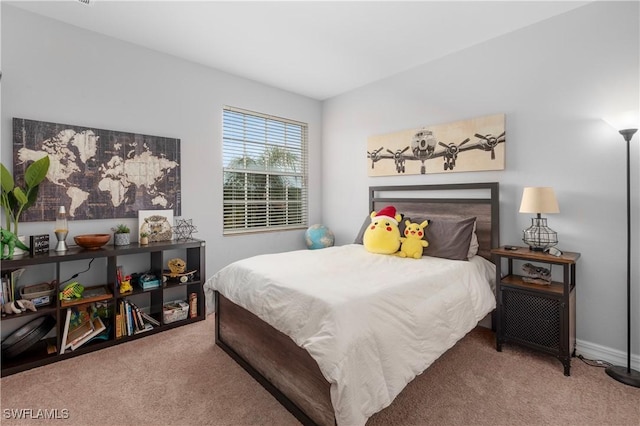 bedroom with carpet floors