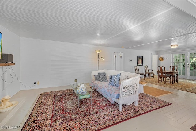 living room featuring hardwood / wood-style floors