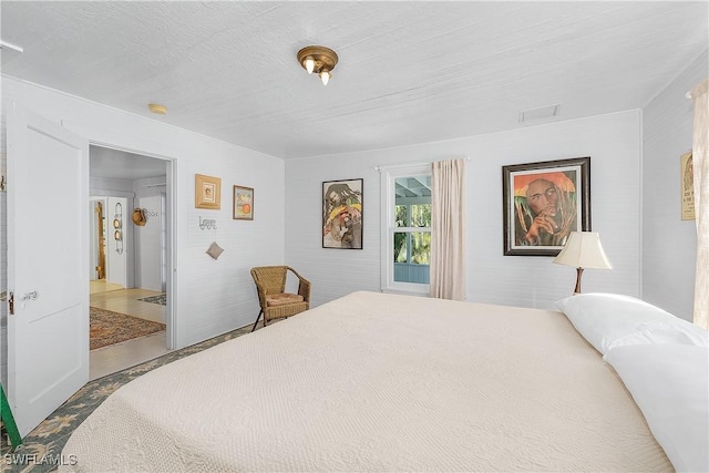 bedroom featuring a textured ceiling