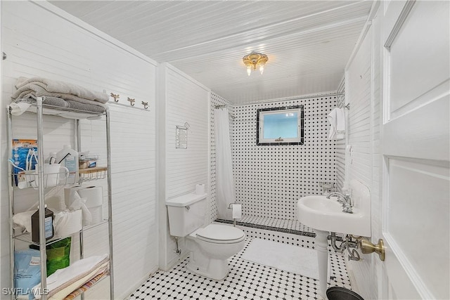 bathroom featuring crown molding, toilet, and sink