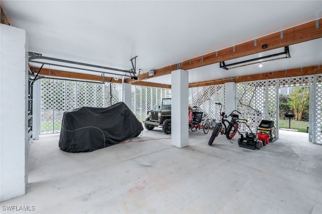 view of garage