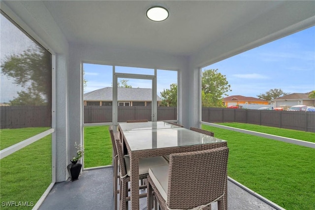 view of sunroom