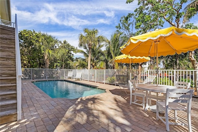 view of pool with a patio