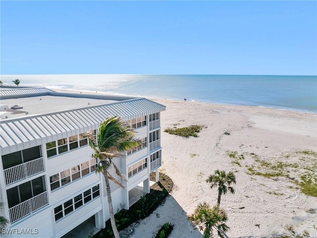 property view of water featuring a view of the beach