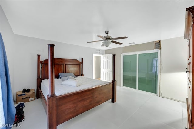 bedroom featuring ceiling fan