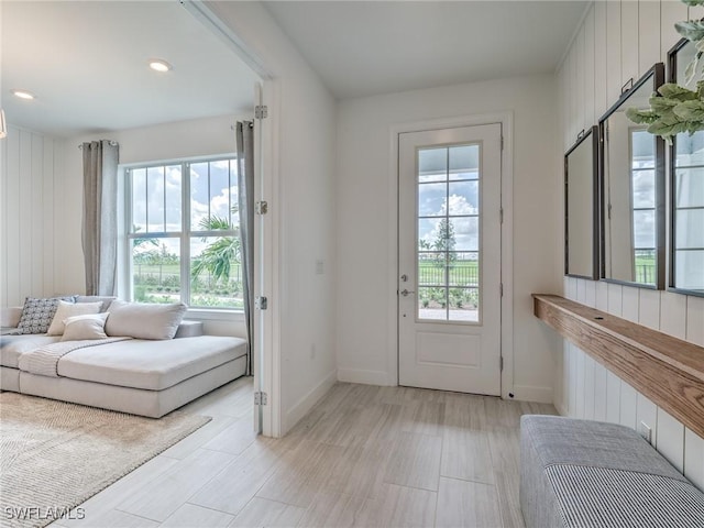 entryway featuring radiator heating unit