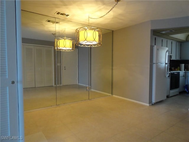 view of unfurnished dining area