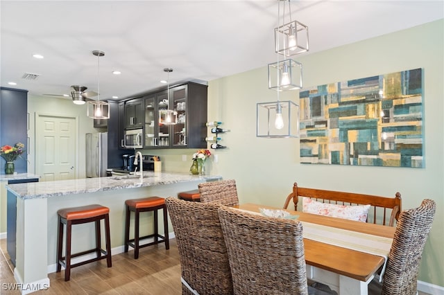 dining room with sink