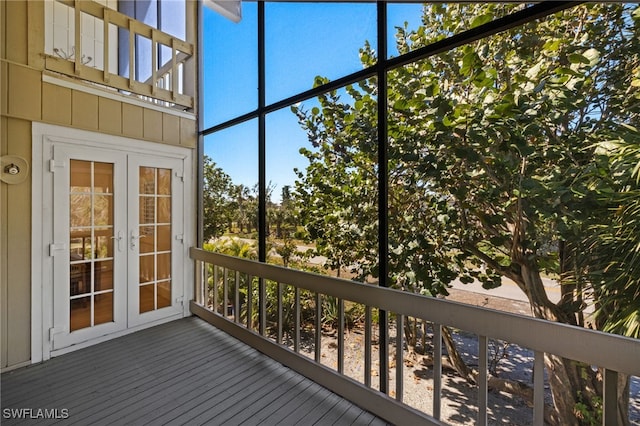 deck featuring french doors