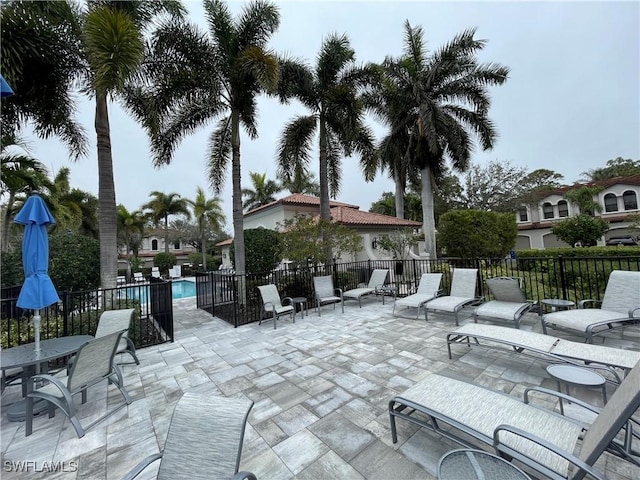 view of patio / terrace with a community pool