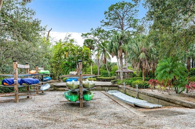 view of patio featuring a gazebo