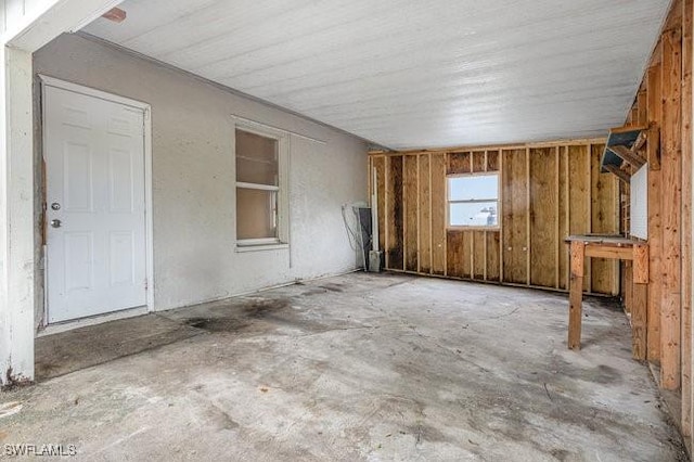 interior space featuring concrete floors