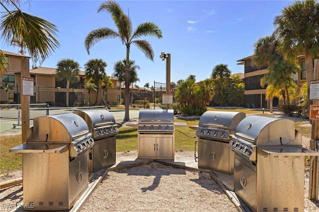 view of patio with an outdoor kitchen and area for grilling