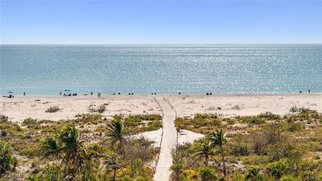 water view with a view of the beach