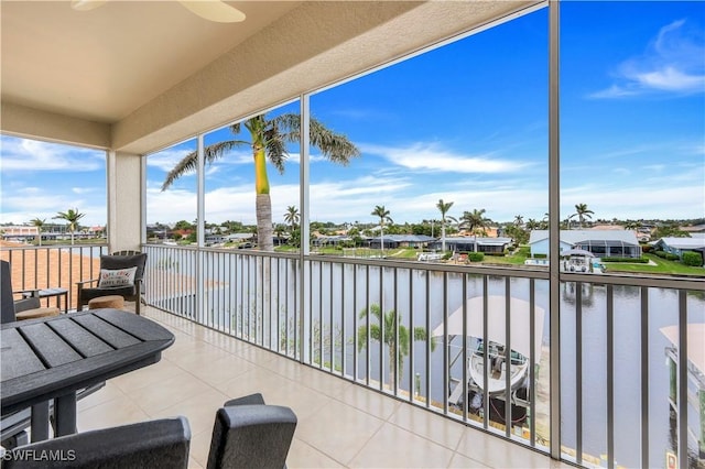 balcony with a water view