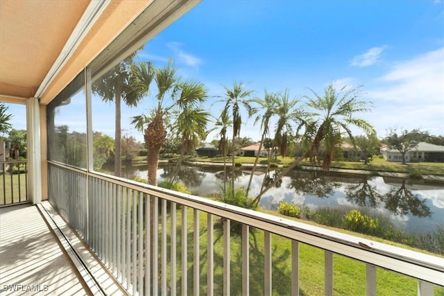 balcony with a water view