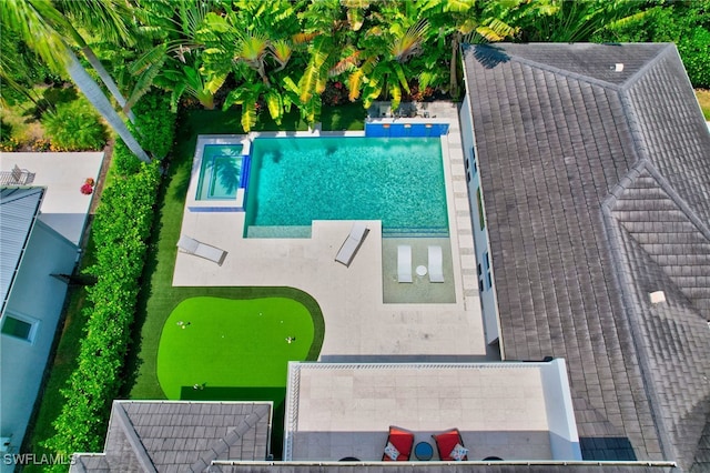 birds eye view of property