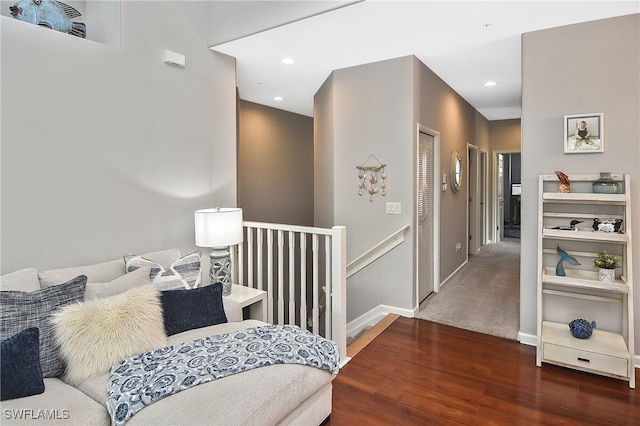 interior space featuring dark wood-type flooring