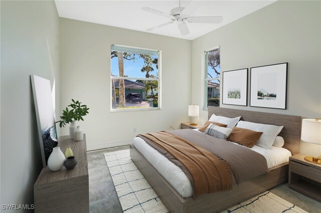 bedroom with ceiling fan