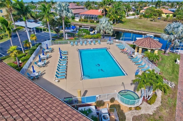 view of pool featuring a patio area