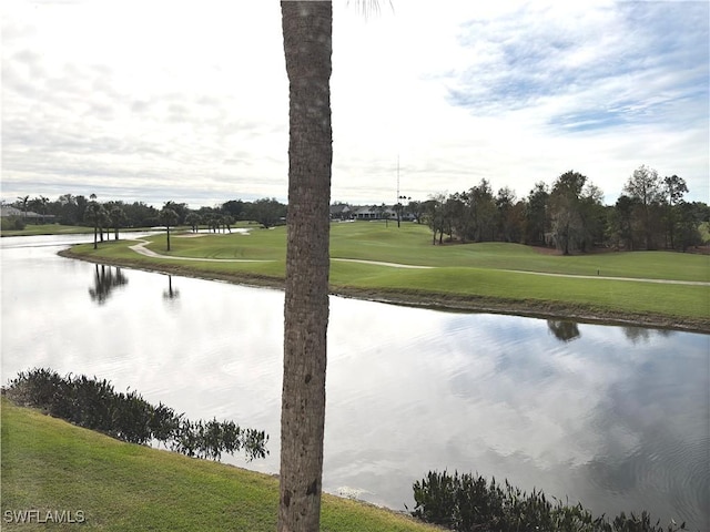 water view featuring view of golf course