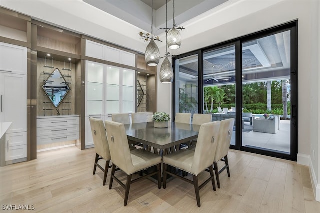 dining room featuring light hardwood / wood-style floors