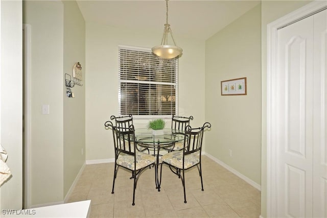 view of tiled dining room