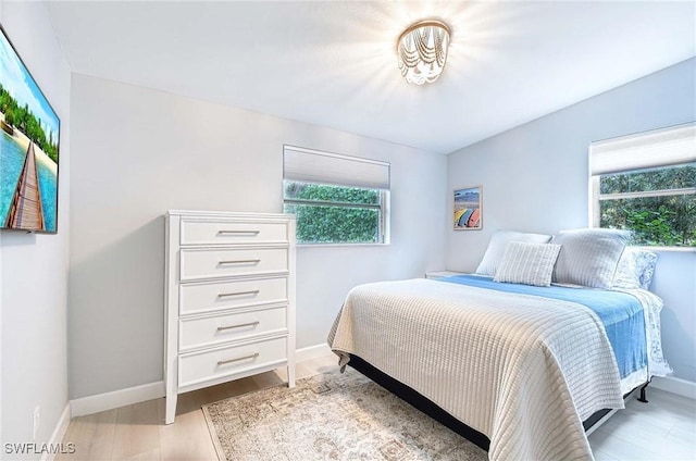 bedroom featuring light hardwood / wood-style flooring