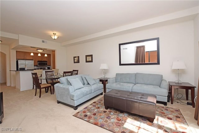 view of carpeted living room