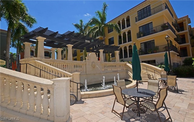 view of patio with a pergola