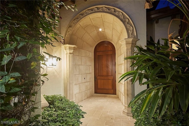 view of doorway to property