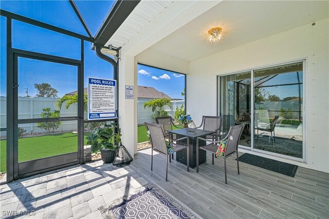 view of sunroom