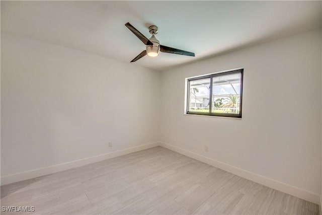 spare room featuring ceiling fan