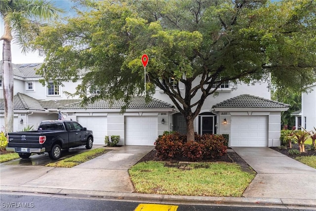 view of front of house with a garage