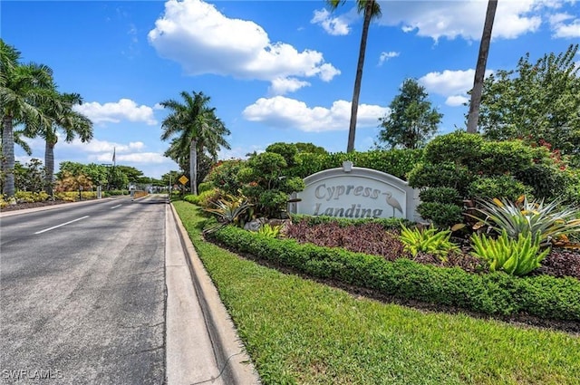 view of community sign