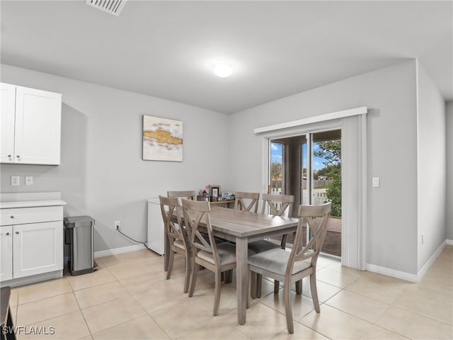 view of tiled dining area