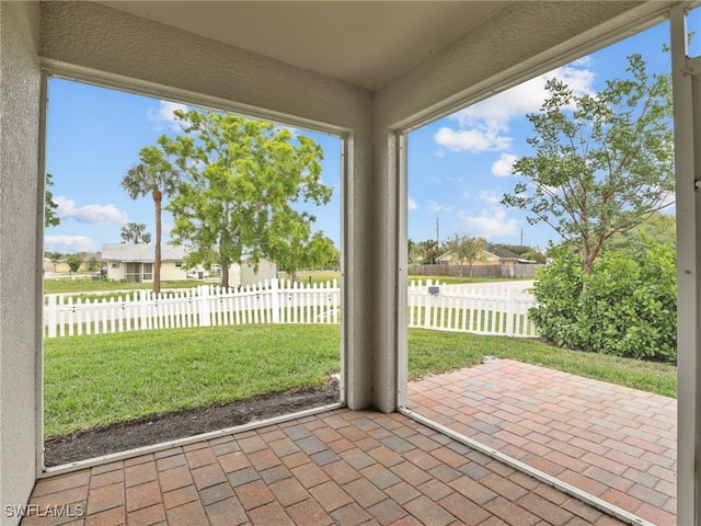 view of unfurnished sunroom