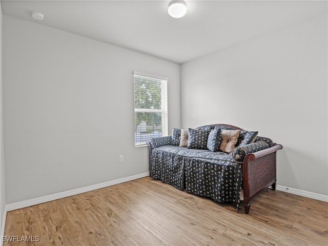 bedroom with light wood-type flooring